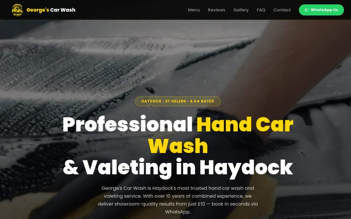 George's Car Wash website designed by igo2fix