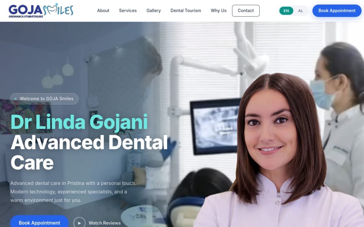 GOJA Smiles dental clinic website designed by igo2fix