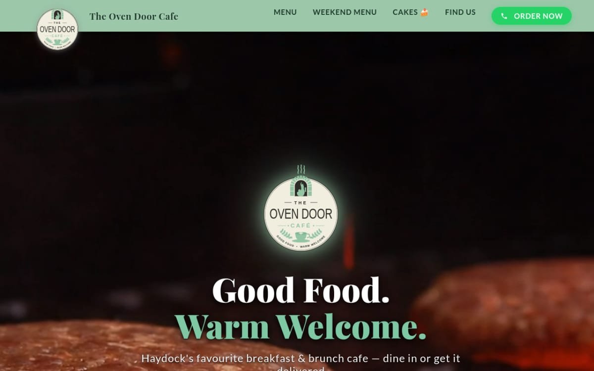 The Oven Door Cafe website