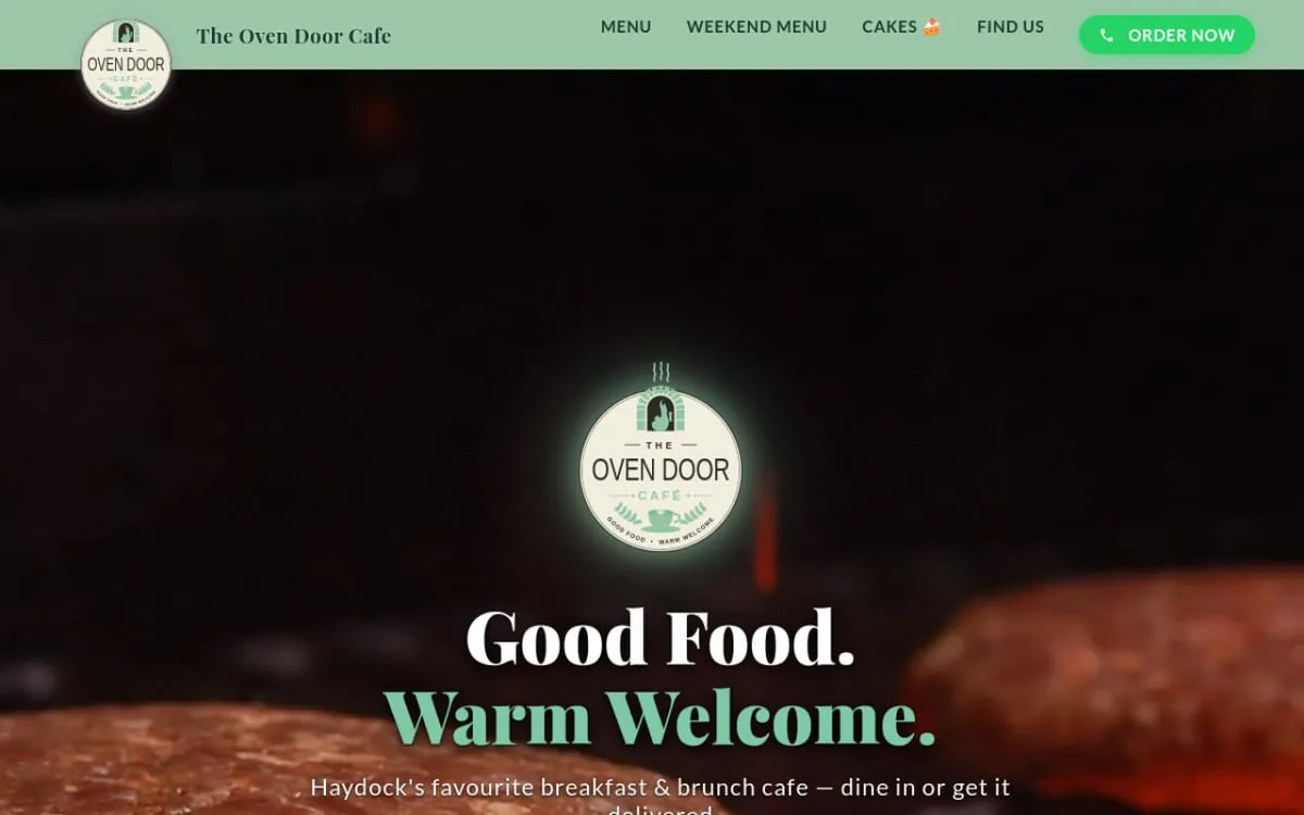 The Oven Door Cafe website designed by igo2fix