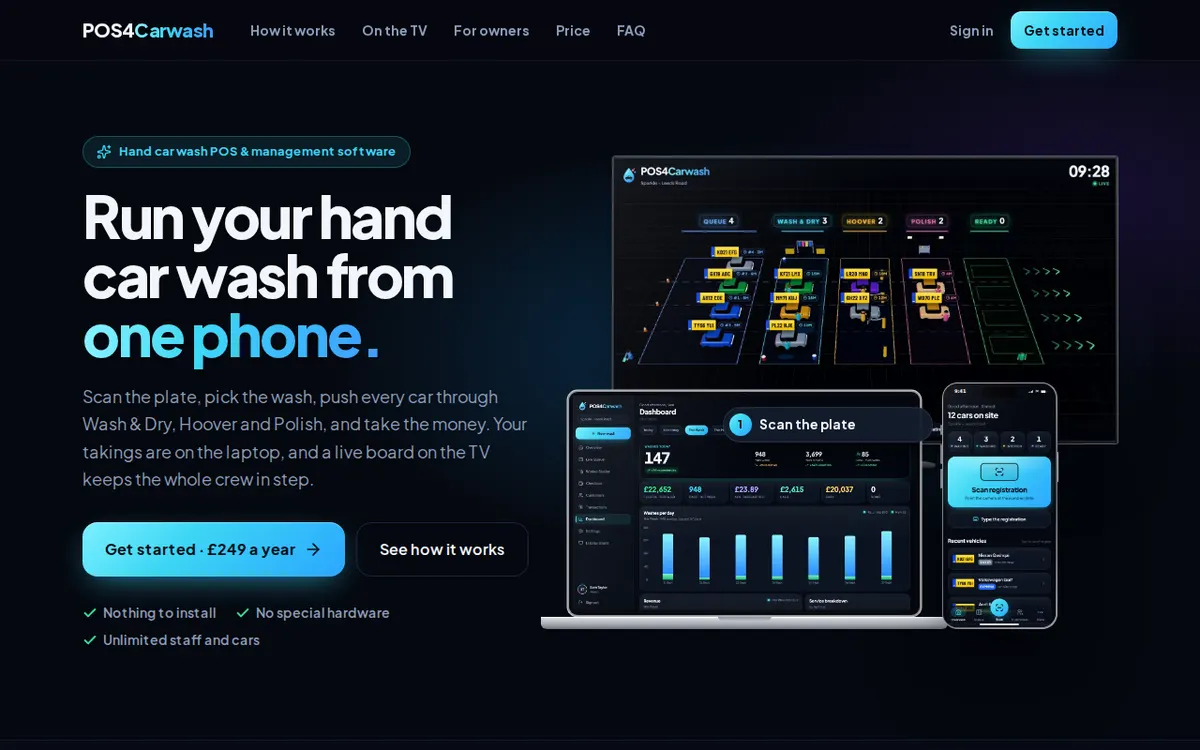 POS4Carwash website designed by igo2fix
