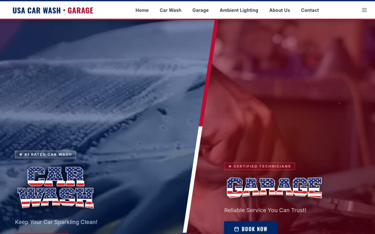 USA Car Wash Garage website designed by igo2fix